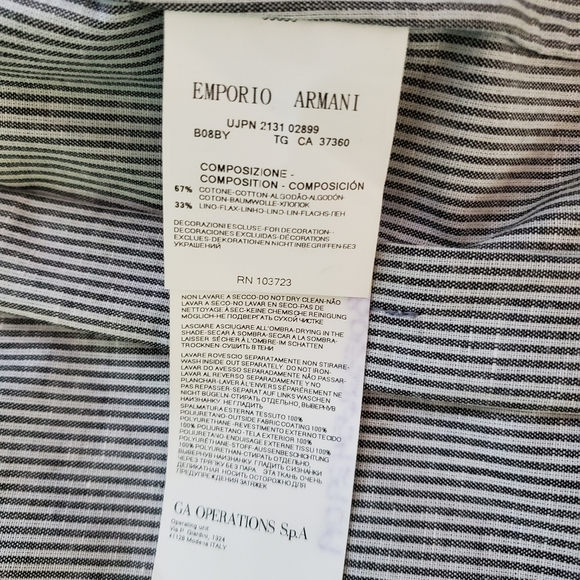 Vintage Emporio Armani Metallic Blue Embossed Jacket Hidden Zip Size 10 - Picture 12 of 13